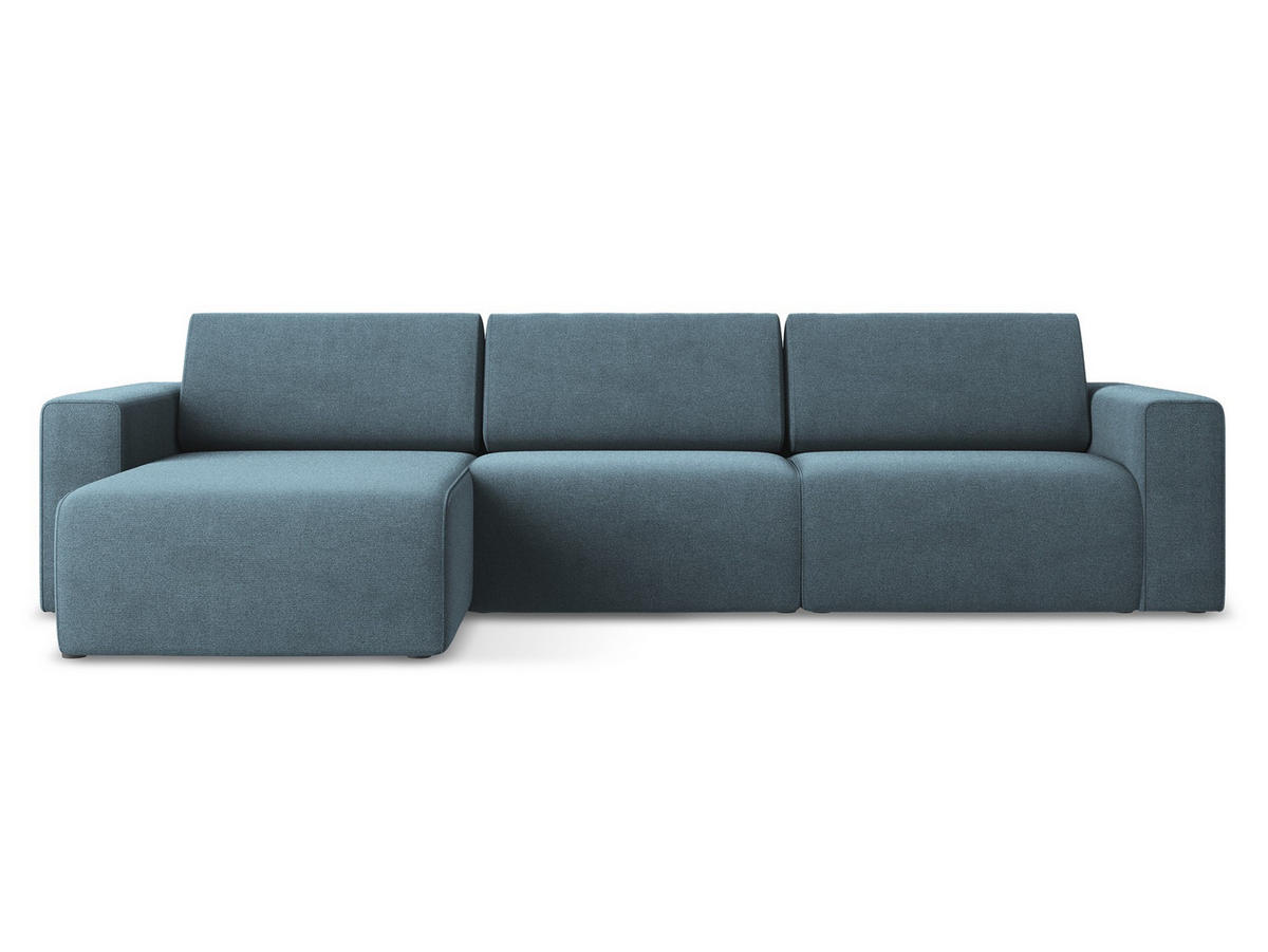 ECKSOFA Links Strukturstoff Stoff Blau - Blau/Schwarz, Kunststoff/Textil (167/314cm) - Makamii