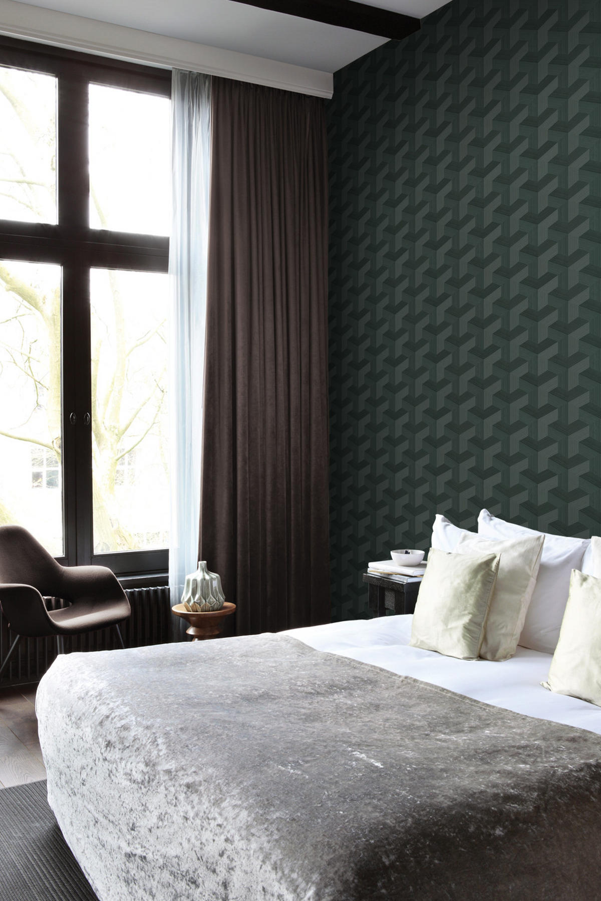 TAPETE 3D-Muster 50 x 900 cm - Grün, Papier (50/900cm) - Origin Wallcoverings
