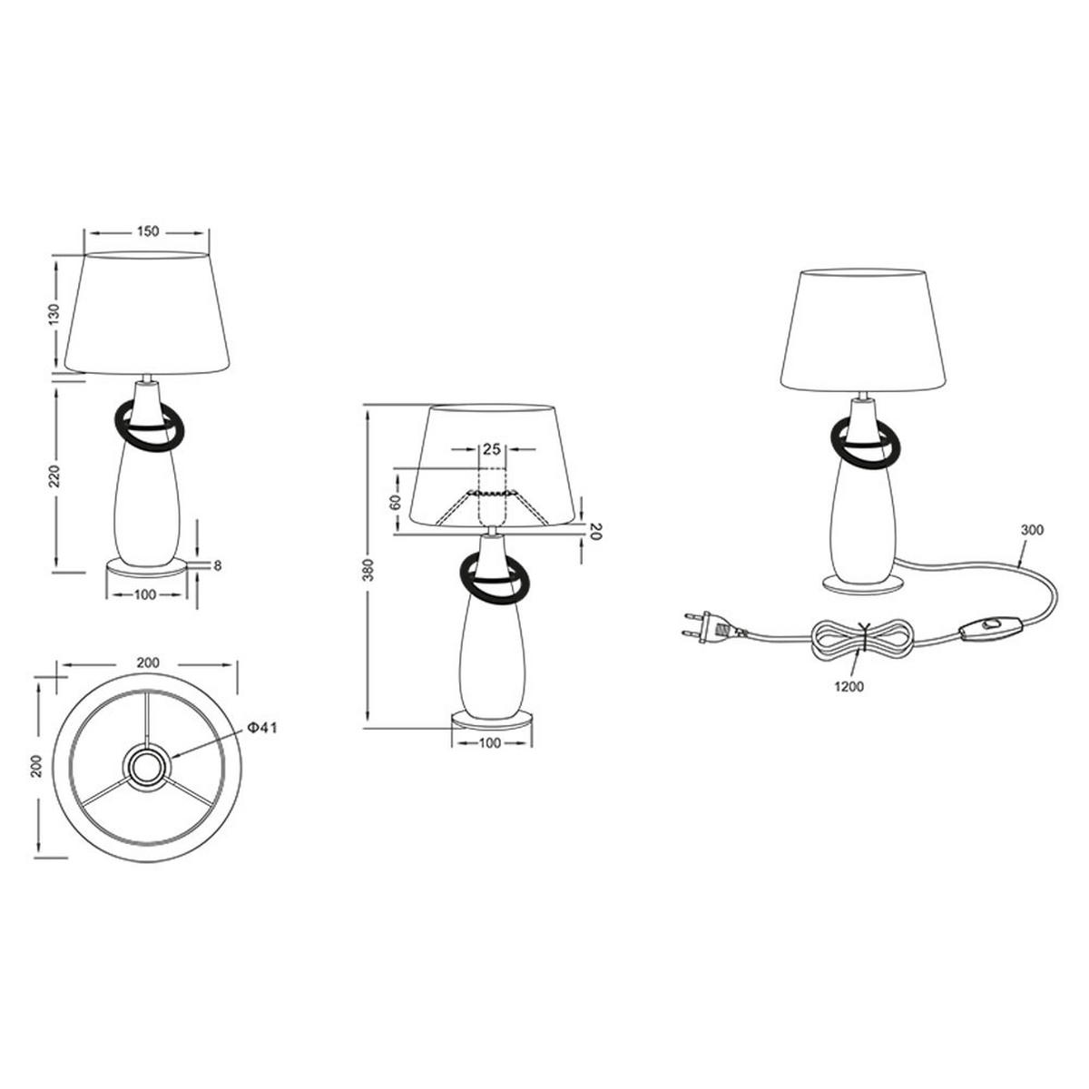 LED TISCHSTRAHLER Thebes Keramik Gold - Goldfarben, Keramik (20/20/38cm)