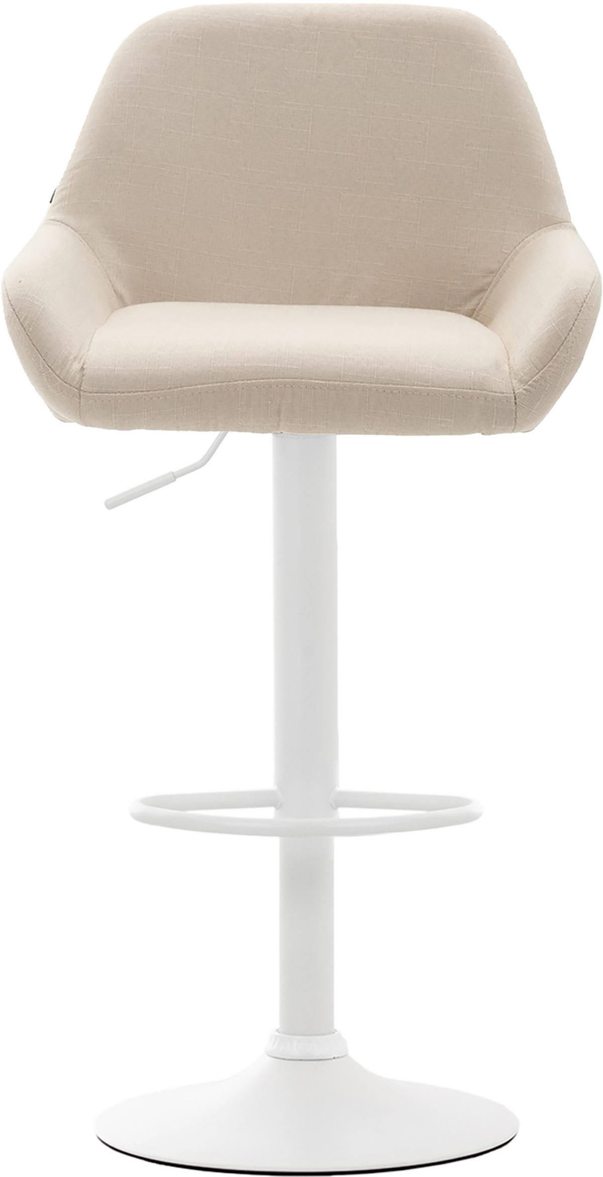 BARHOCKER 2er Set Prag Stoff weiß creme - Chromfarben/Creme, Textil/Metall (51/109/52cm) - TPFLiving