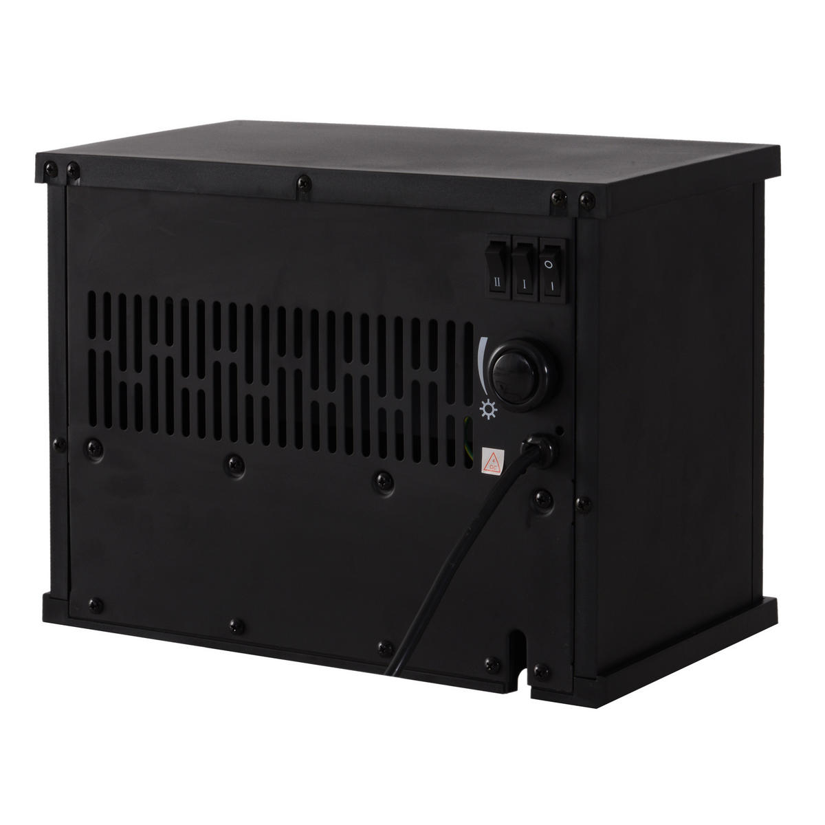ELEKTROKAMIN DE-16997 600-1200 W mit Thermostat Schwarz - Schwarz, Kunststoff (34/25/17cm) - ComfortXL