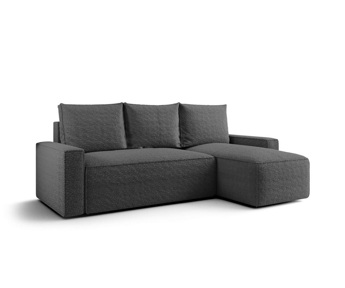 ECKSOFA mit Schlaffunktion SAVIO Quelle 92 Rechts - Dunkelgrau, Textil (232/140cm) - Bedante