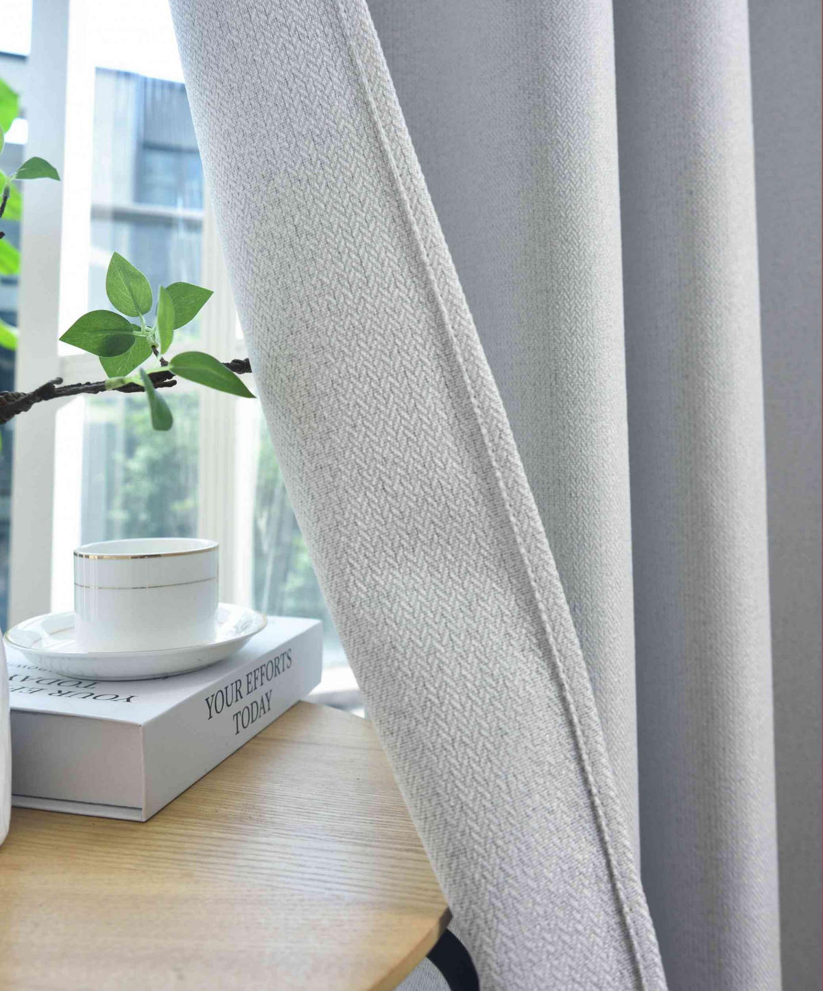 VORHANG 2ER SET »München Dark« HxB 225x145 cm Stein - Hellgrau, Textil (145/225cm) - Gardinenbox
