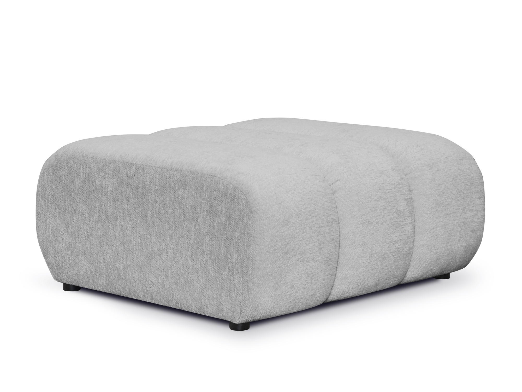 POUF Chenille Stoff Grau - Hellgrau/Schwarz, Holzwerkstoff/Kunststoff (94/40/89cm) - Makamii