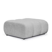 POUF Chenille Stoff Grau - Hellgrau/Schwarz, Holzwerkstoff/Kunststoff (94/40/89cm) - Makamii