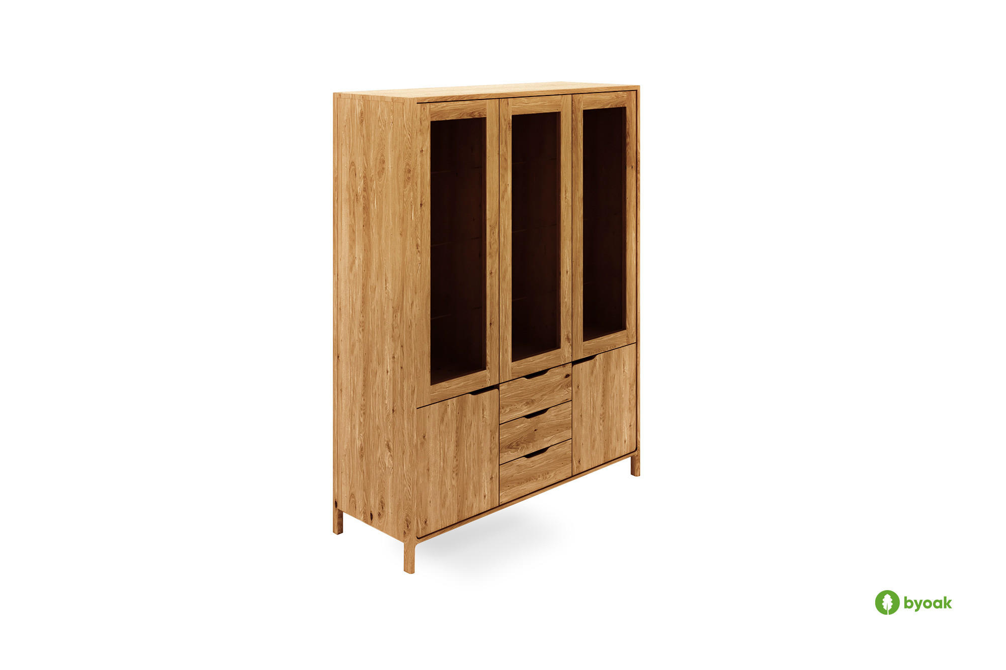 VITRINE PAUL - Wildeiche, Holz (140/188/40cm) - byoak