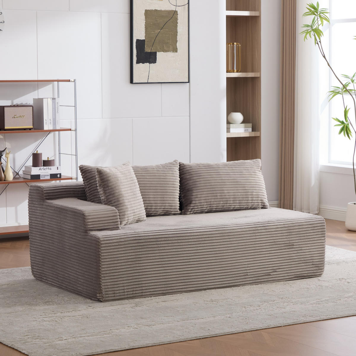 SOFAELEMENT 172/99/74.5 cm Grau Chenillestoff - Grau, Textil (99/74.5/172cm) - Oxeza