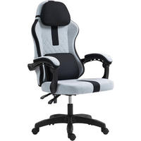 CHEFSESSEL Stoff Grau/Schwarz - Schwarz/Grau, Kunststoff/Textil (65/123/65cm) - CLP