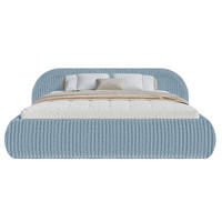 POLSTERBETT Shels Low Blau 180x200 cm - Blau/Schwarz, Kunststoff/Textil (180/200cm) - Selsey