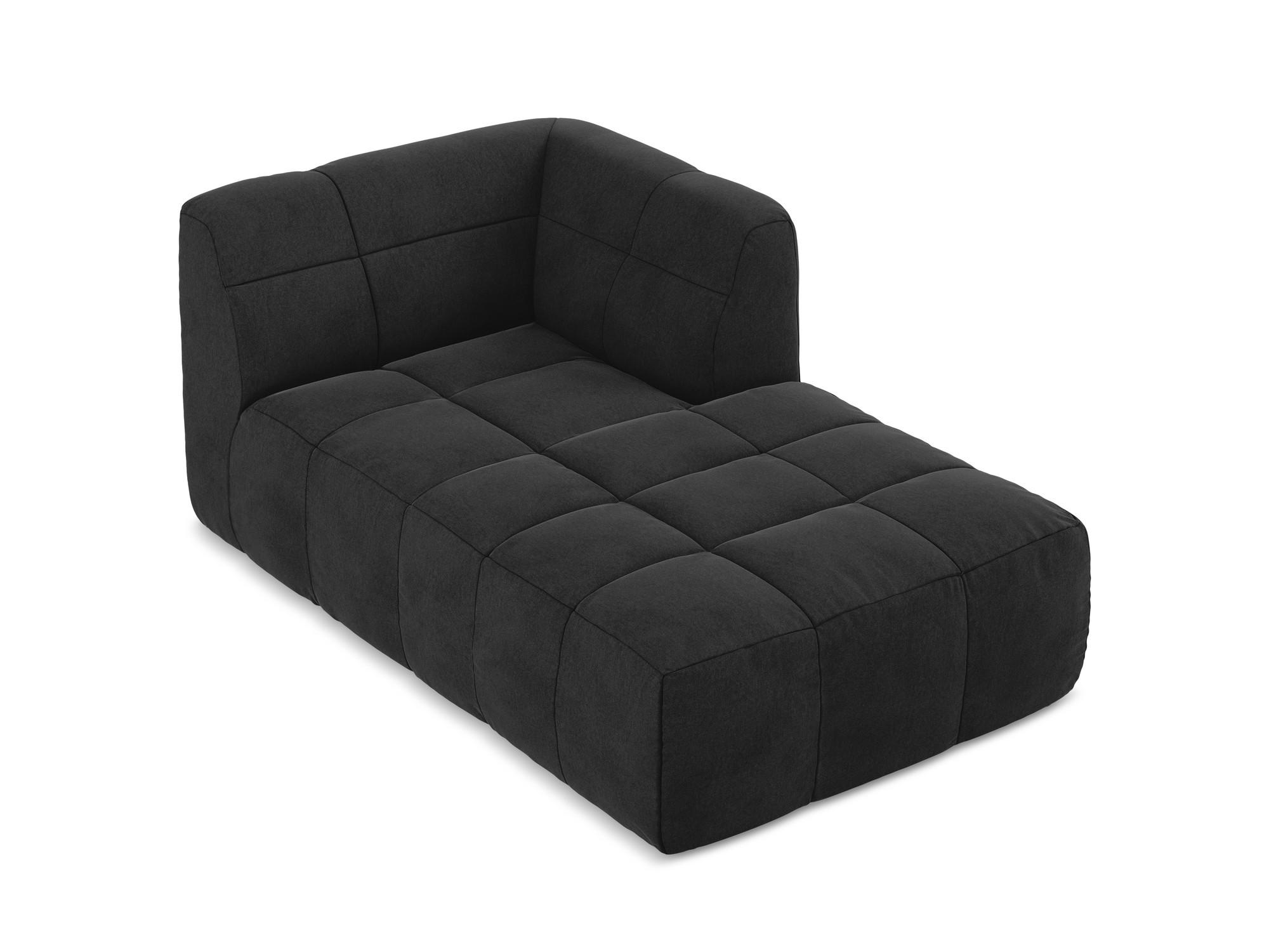 SOFAELEMENT Rechts Samt Stoff Schwarz - Schwarz, Holzwerkstoff/Kunststoff (101/77/175cm) - Makamii