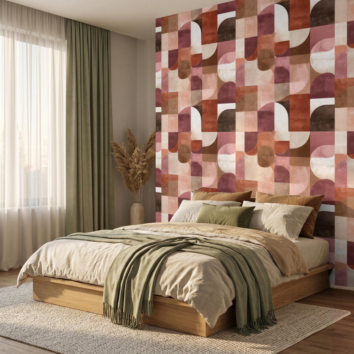 TAPETE - Geometrie - Modern - Retro - 240x300 cm - Multicolor, Papier (240/300cm) - OnlyWow