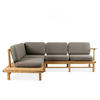LOUNGESOFA ATREDA links - Grau, Holz/Textil (230/74/175cm) - KONSIMO®