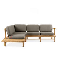 LOUNGESOFA ATREDA links - Grau, Holz/Textil (230/74/175cm) - KONSIMO®