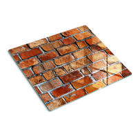 GLASPLATTE 60x52 cm Ziegelmauer - Braun, Glas (60/0.4/52cm) - TULUP
