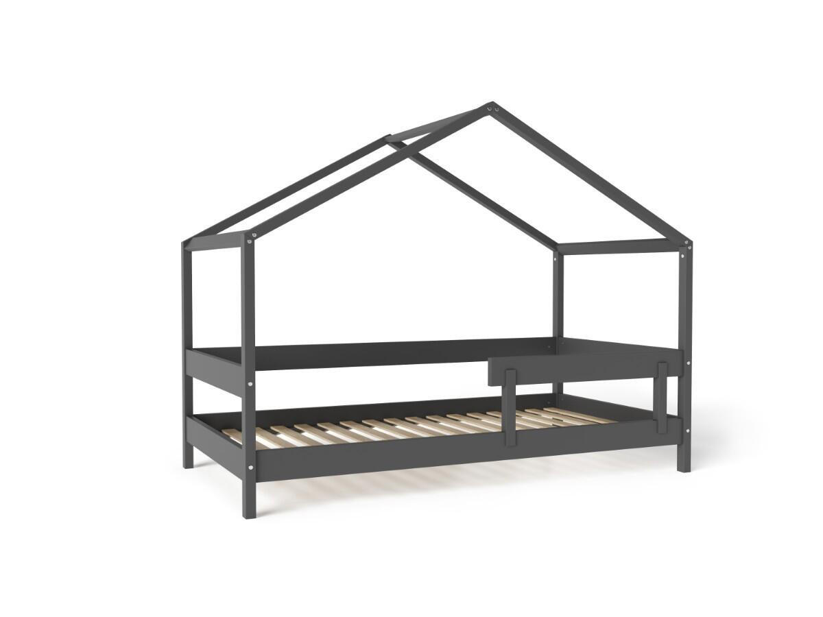 HAUSBETT HYTTE Schwarz 89x169x135 cm - Schwarz, Holz - FURNLUX