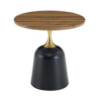 BEISTELLTISCH DE-37424 rund mit Metallgestell Walnuss - Walnussfarben, Holzwerkstoff (60/60/58cm) - ComfortXL