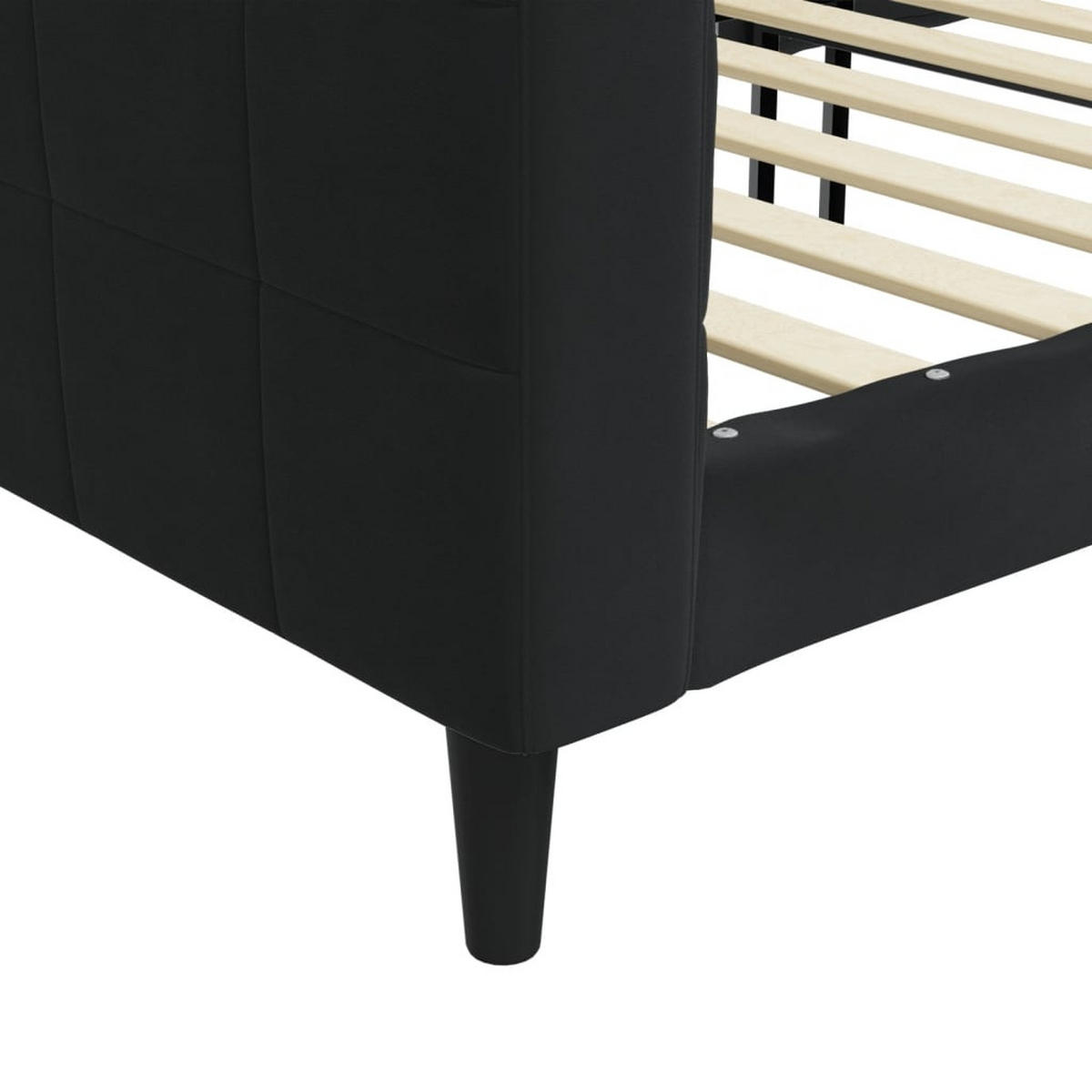 TAGESBETT Schwarz 90/200 Cm Samt - Schwarz, Textil (90/200cm) - vidaXL