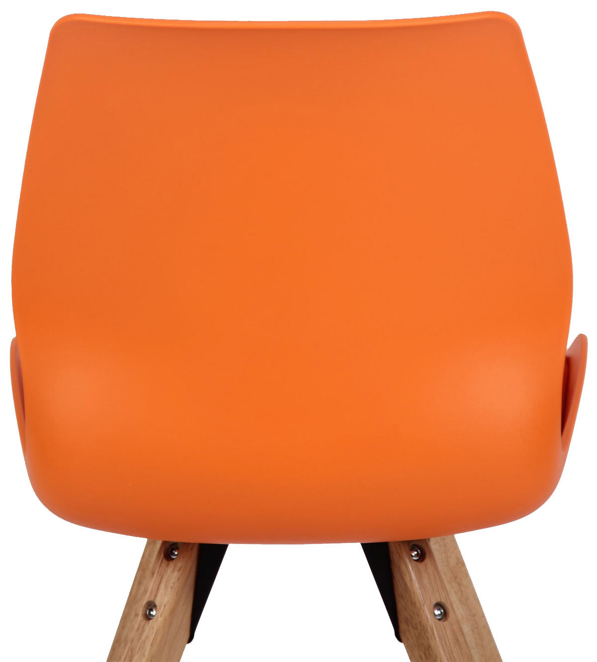 STUHL Kunststoff orange - Eukalyptusholzfarben/Orange, Holz/Kunststoff (49/87.5/58cm) - CLP