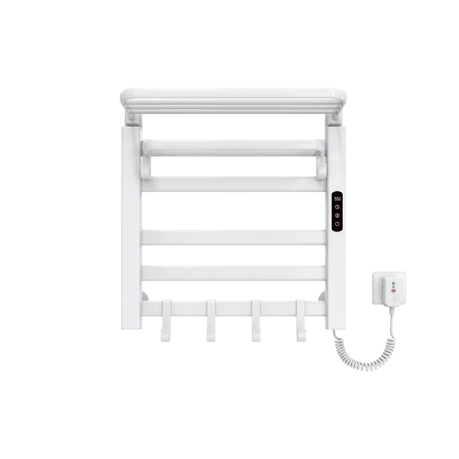 HEIZKÖRPER Elektrischer Handtuchhalter mit Ablage Weiß 50/50/4,3 cm - Weiß, Metall (50/50/25cm) - EMKE