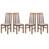 ESSZIMMERSTUHL, Set 4x "Nilo 2", hell nussbaum, soro 90 - Nussbaumfarben/Hellgrau, Holz (43/94/40cm) - Leaf Design