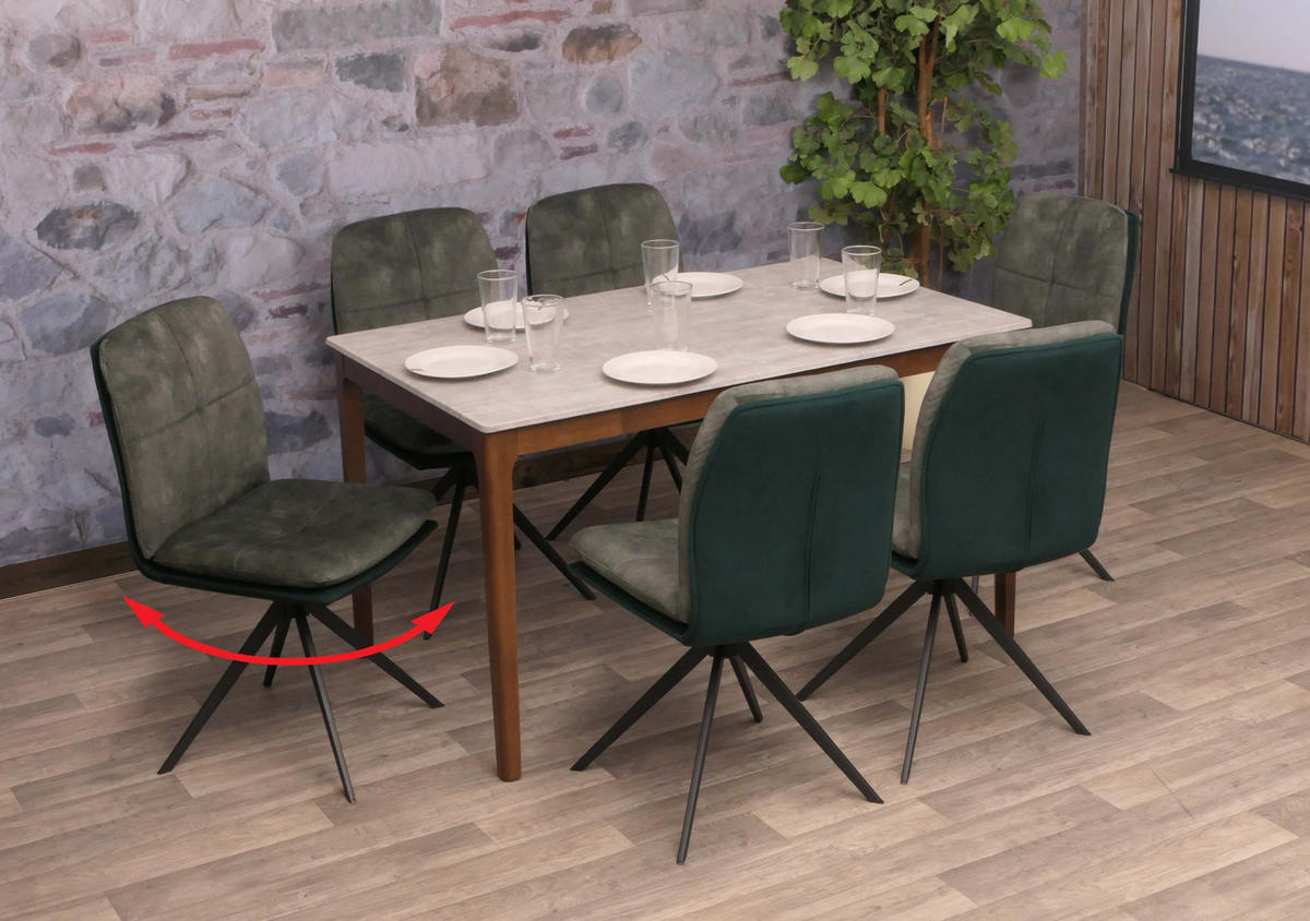 ESSZIMMERSTUHL Grün 6er-Set - Grün, Textil (47/90/56cm) - MCW