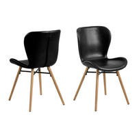 STUHL 2er-Set schwarz - Schwarz, Holzwerkstoff (47/82/53cm) - ebuy24