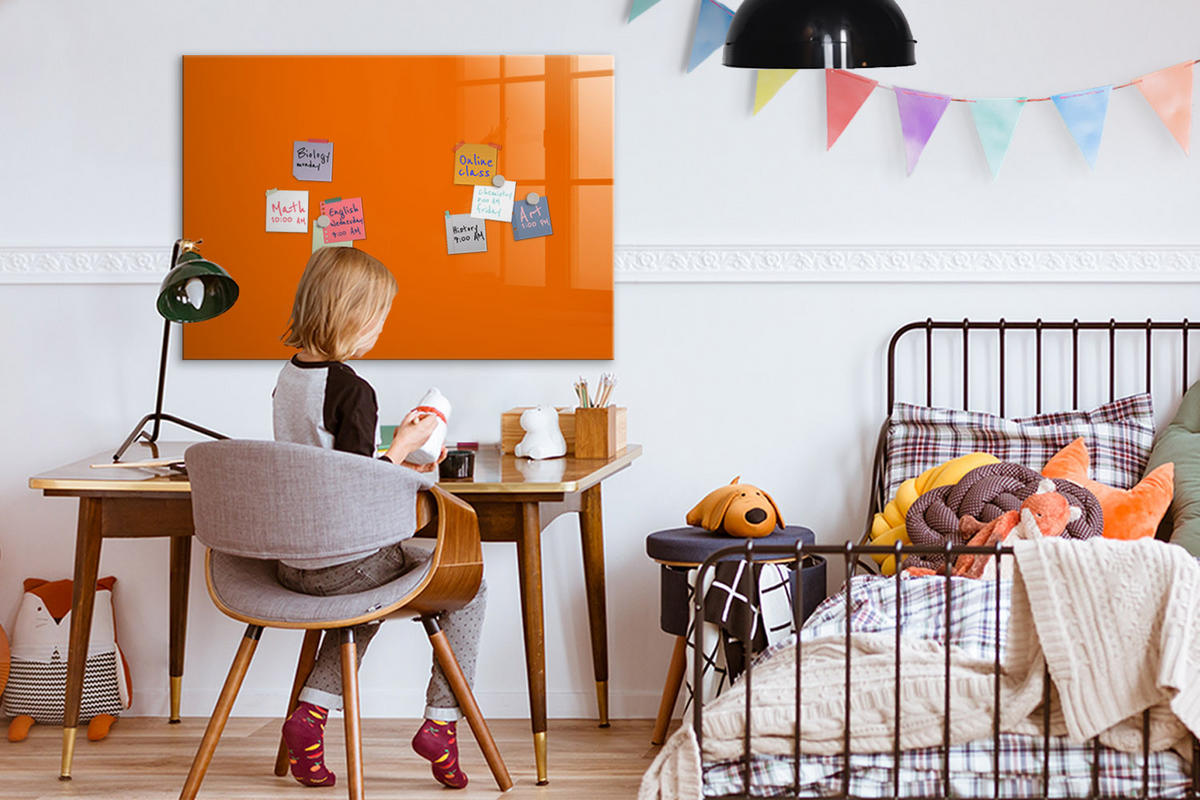 MAGNETTAFEL 100x70 Orange schwarzer Marker - Orange, Glas (100/0.4/70cm) - TULUP