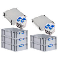 EUROBOX 5x Nextgen Color Mit Auflagedeckel 17x40x60cm Griffe Blau Geschlossen - Blau, Kunststoff (40/17/60cm) - PROREGAL
