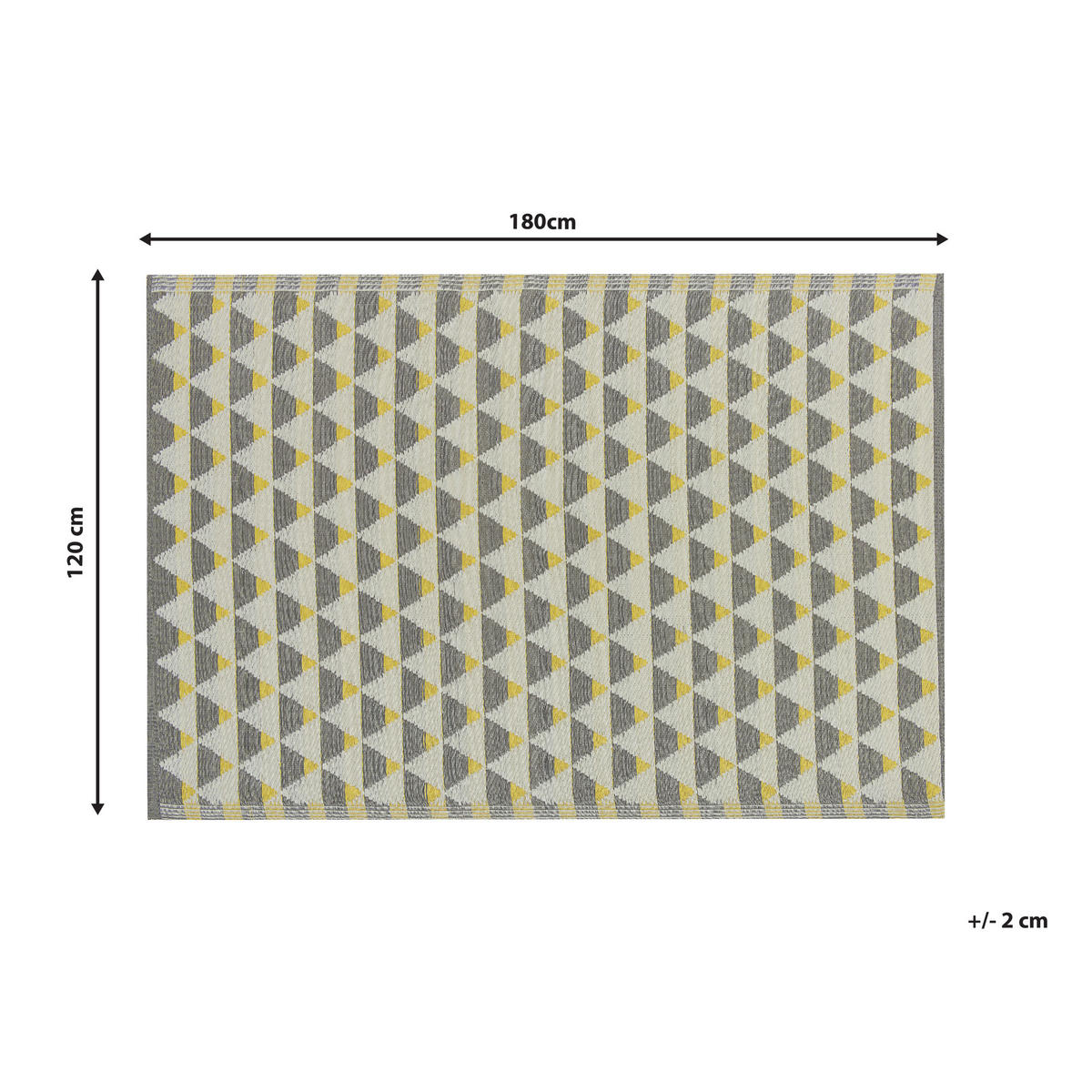 KURZFLOR-OUTDOOR-TEPPICH Hisar 180/120 cm - Grau, Kunststoff (120/180cm) - Beliani