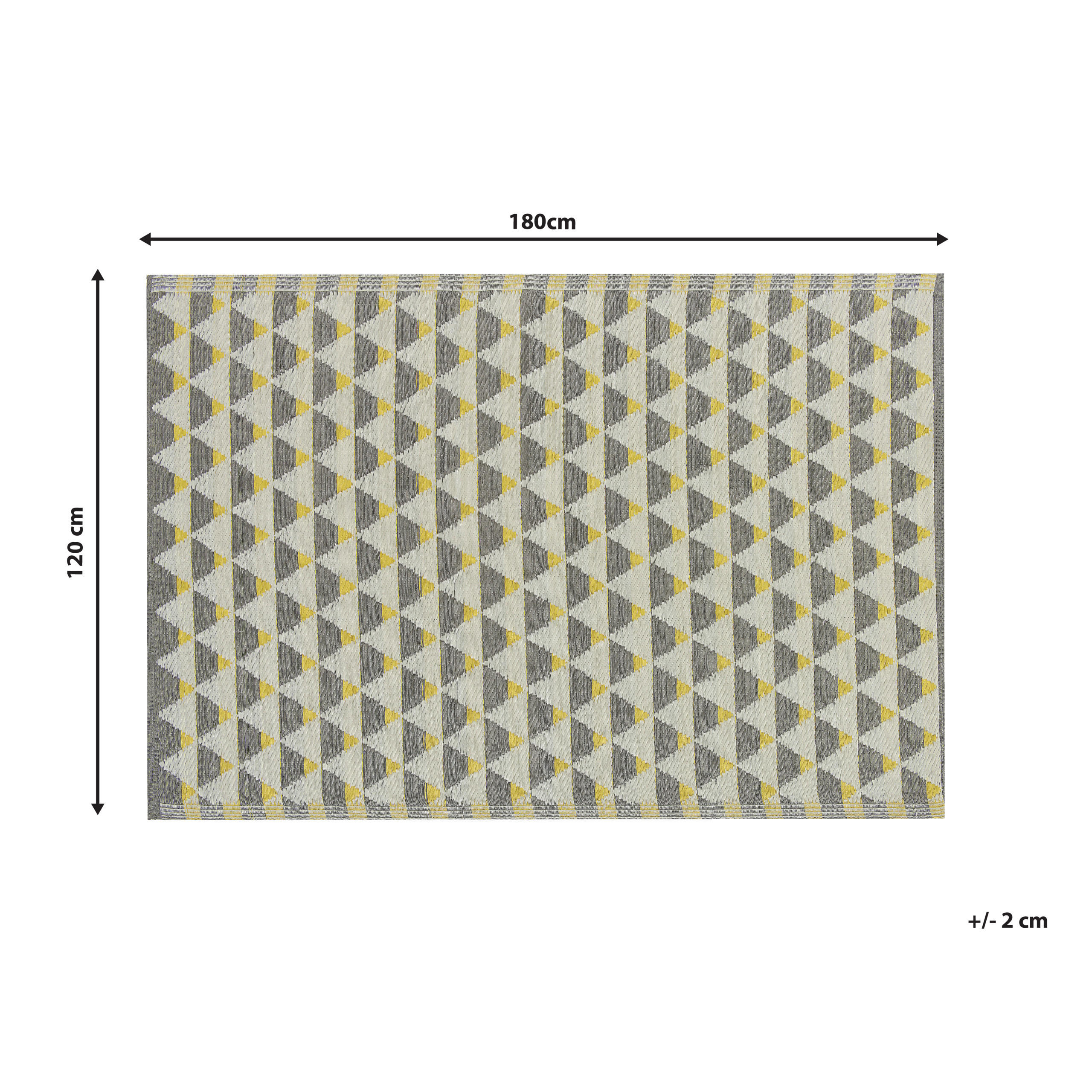 Thumbnail - Beliani Kurzflor-Outdoor-Teppich, Grau, Kunststoff, Grafikmuster, Rechteckig, 120x180 cm, Teppiche & Böden, Teppiche, Na...