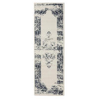 VINTAGE-LÄUFER Sia 80/240 cm - Blau/Creme, Kunststoff (80/240cm) - benuta