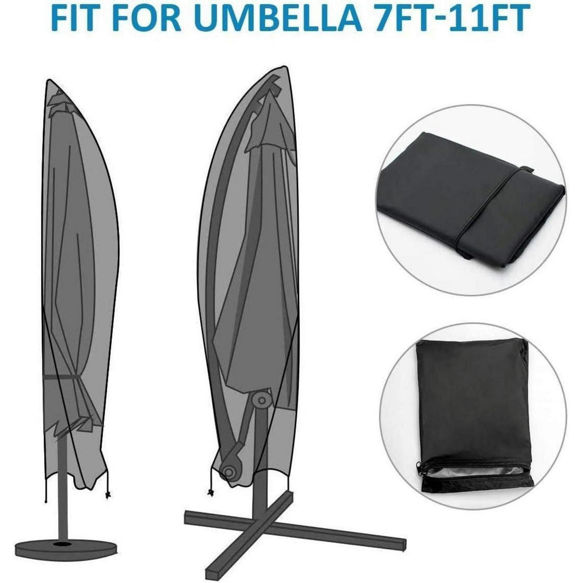SONNENSCHIRM Schutzhülle 265 cm 210D Oxford Schwarz - Schwarz, Textil (265/70/40cm)