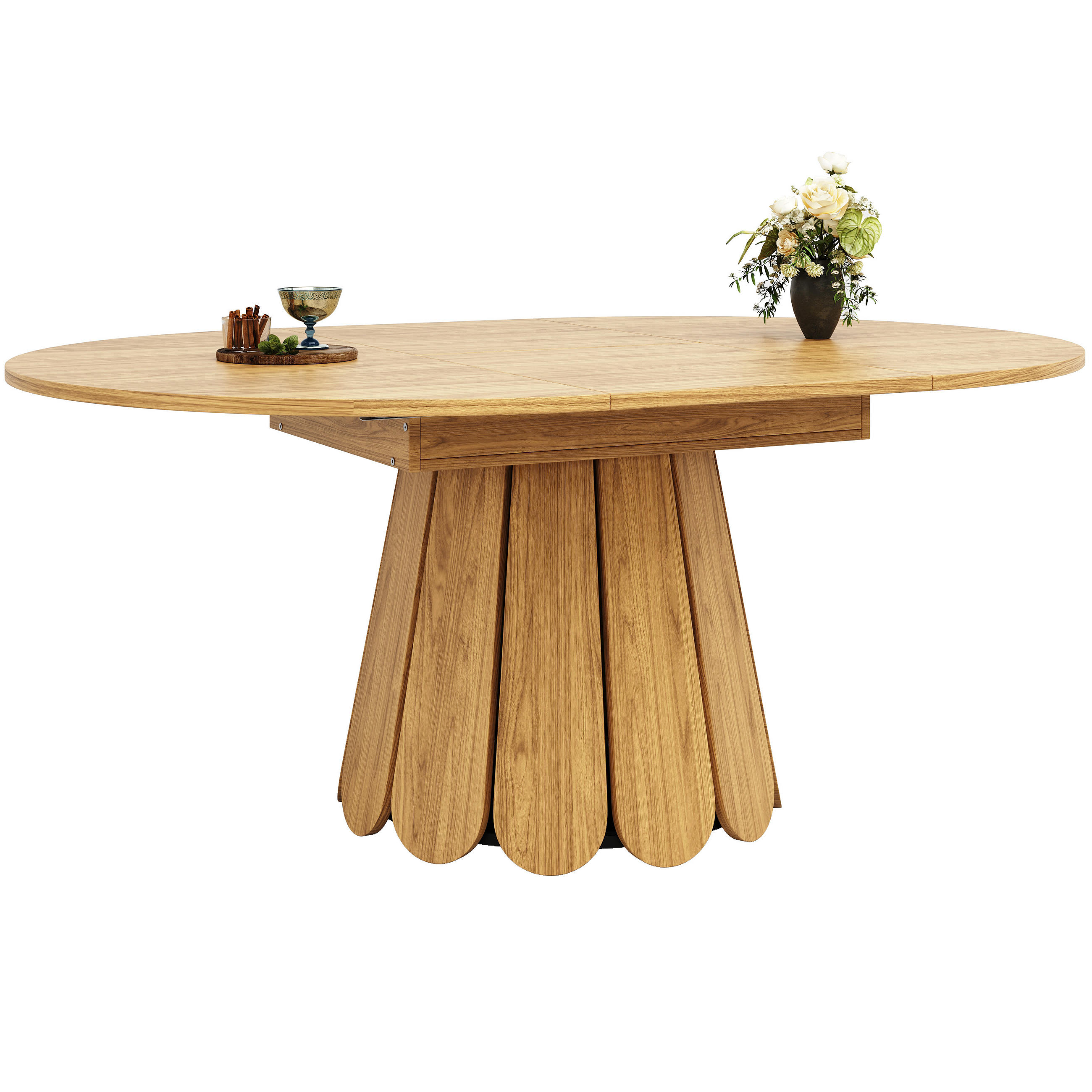 ESSTISCH ausziehbar 118-158 cm Vintage Holzoptik - Eichefarben/Beige, Holzwerkstoff (118/118/76cm) - Urban Meuble