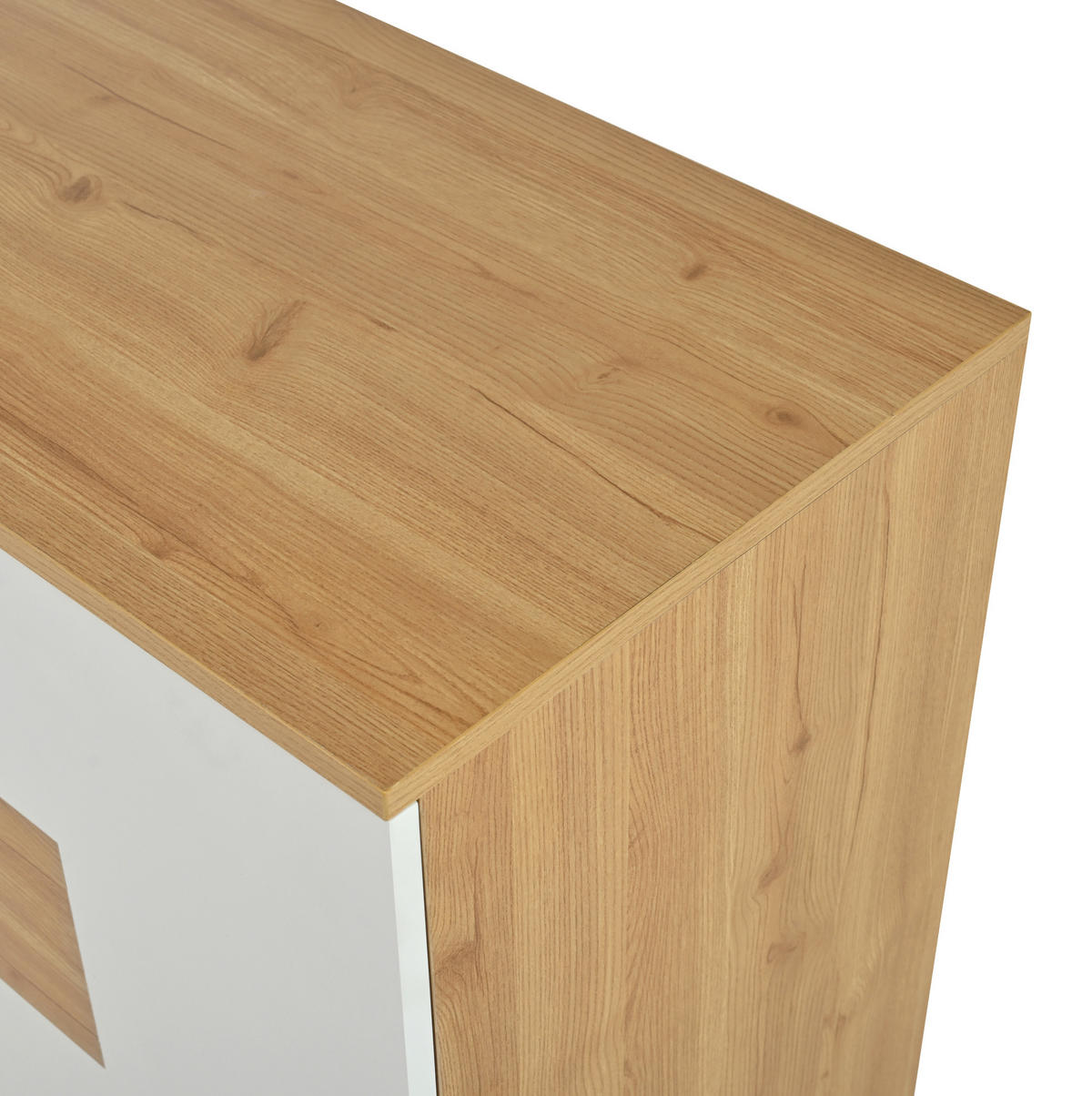 KOMMODE aus MDF 160x40x77cm in Natur mit LED-Beleuchtung - Naturfarben, Holzwerkstoff (160/77/40cm) - Modfu