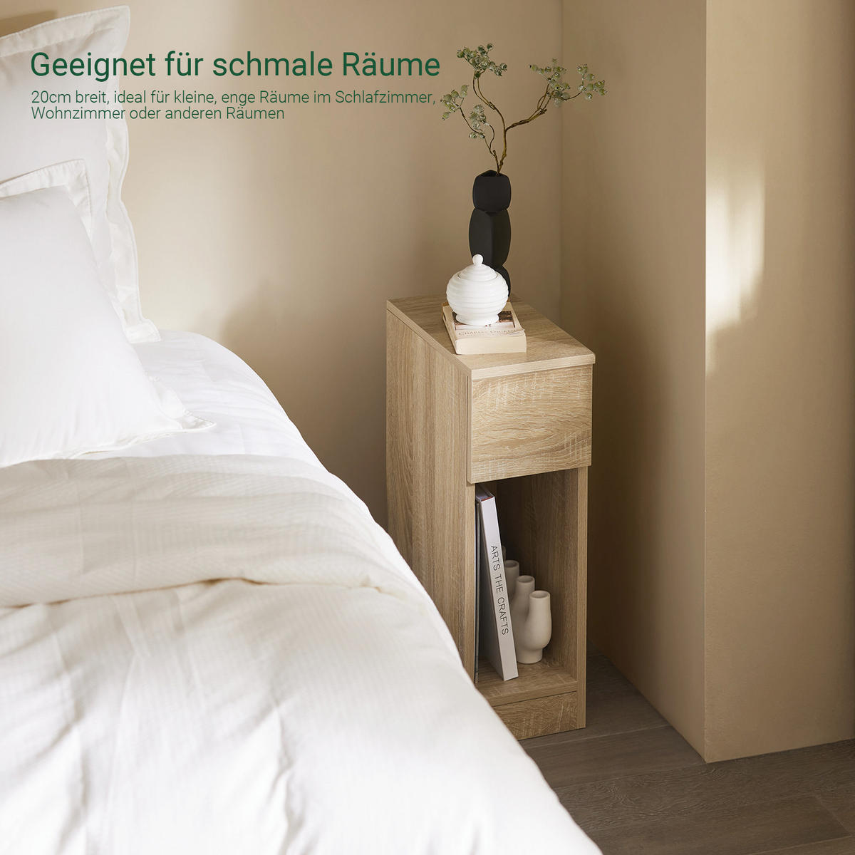 NACHTTISCH Natur - Naturfarben, Holzwerkstoff (20/60/35cm) - SoBuy