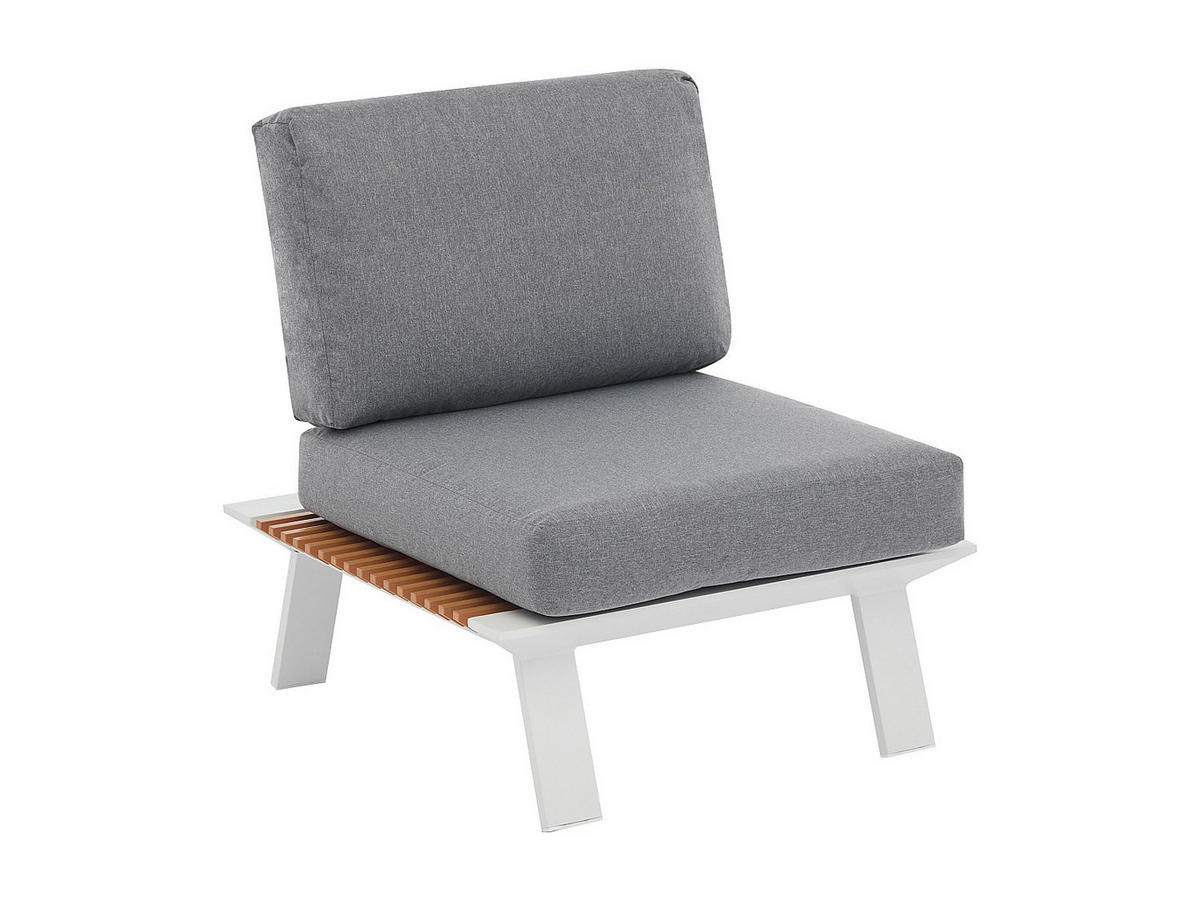 GARTENSITZGRUPPE im Set - 5 -Sitzer - Aluminium - naturfarben hell - MALLY - Naturfarben, Metall - Vente-Unique