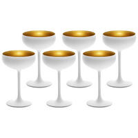 SEKTSCHALEN Elements Weiß-Gold 230 ml 6er Set - Goldfarben/Weiß, Glas (0.23L) - Stölzle Lausitz