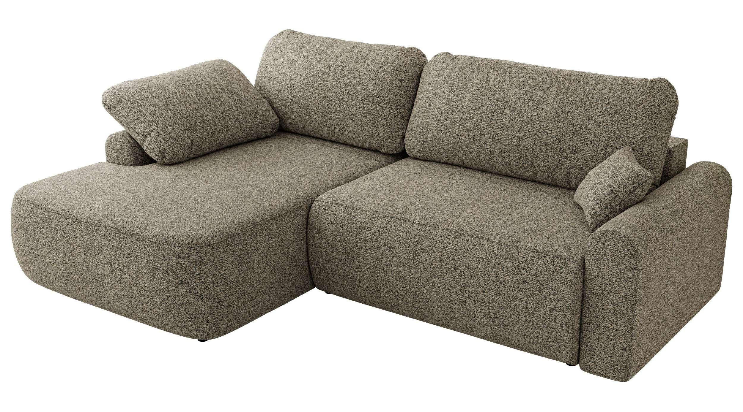 ECKSCHLAFSOFA CUBO L Grau Struktur - links - Schwarz/Grau, Kunststoff/Textil (273/187cm) - MKS