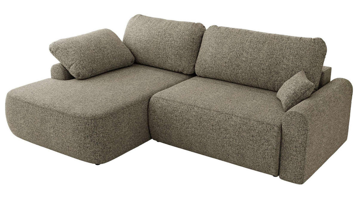 ECKSCHLAFSOFA CUBO L Grau Struktur - links - Schwarz/Grau, Kunststoff/Textil (273/187cm) - MKS