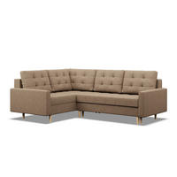 ECKSOFA LINKS MIT SCHLAFFUNKTION ELMA, Braun - Braun, Textil (223/172cm) - Mebligo