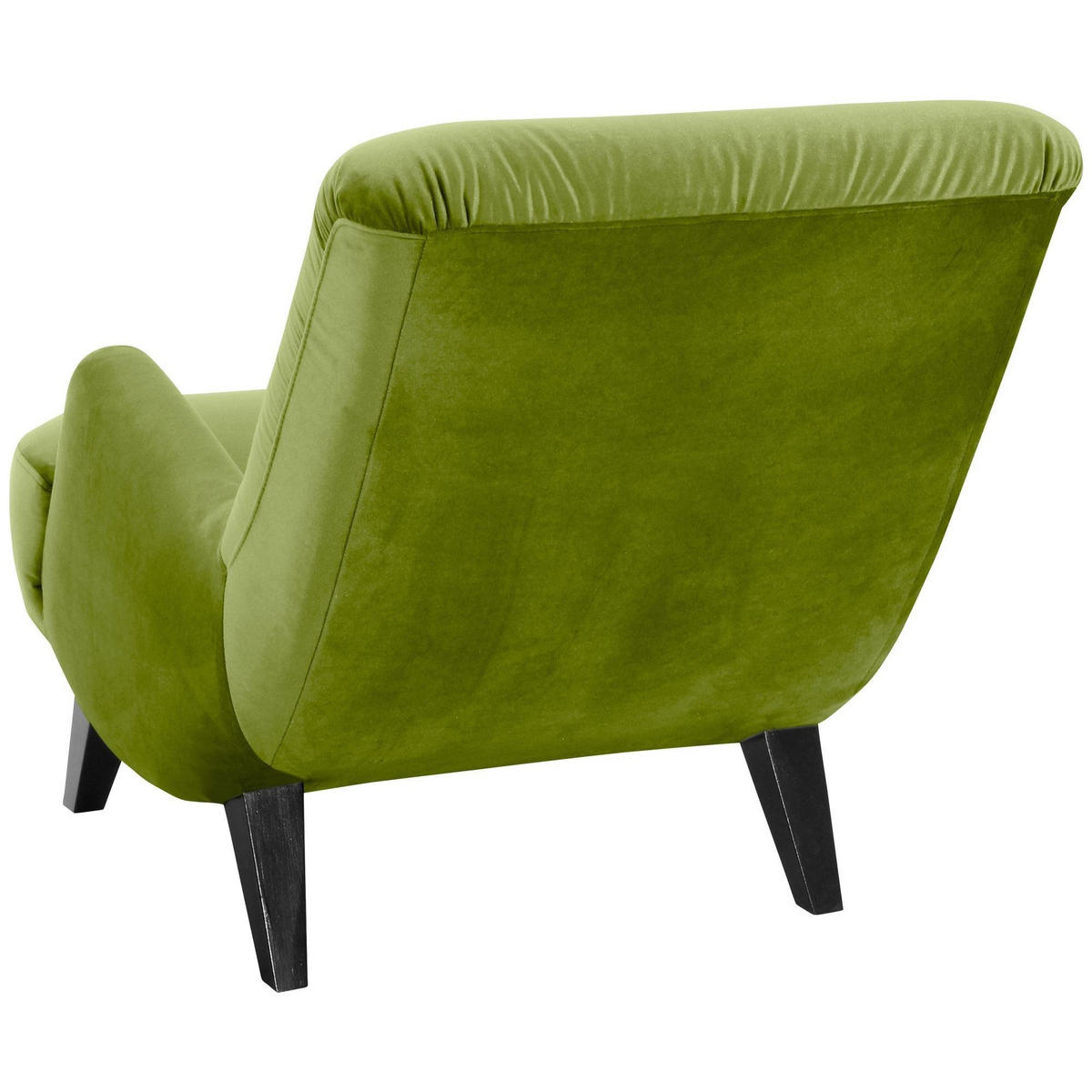 SESSEL Kajsa 71x80x101 Bezug Samtvelours Buche schwarz/oliv - Schwarz/Olivgrün, Kunststoff (101/80/71cm) - 58aufmkessel