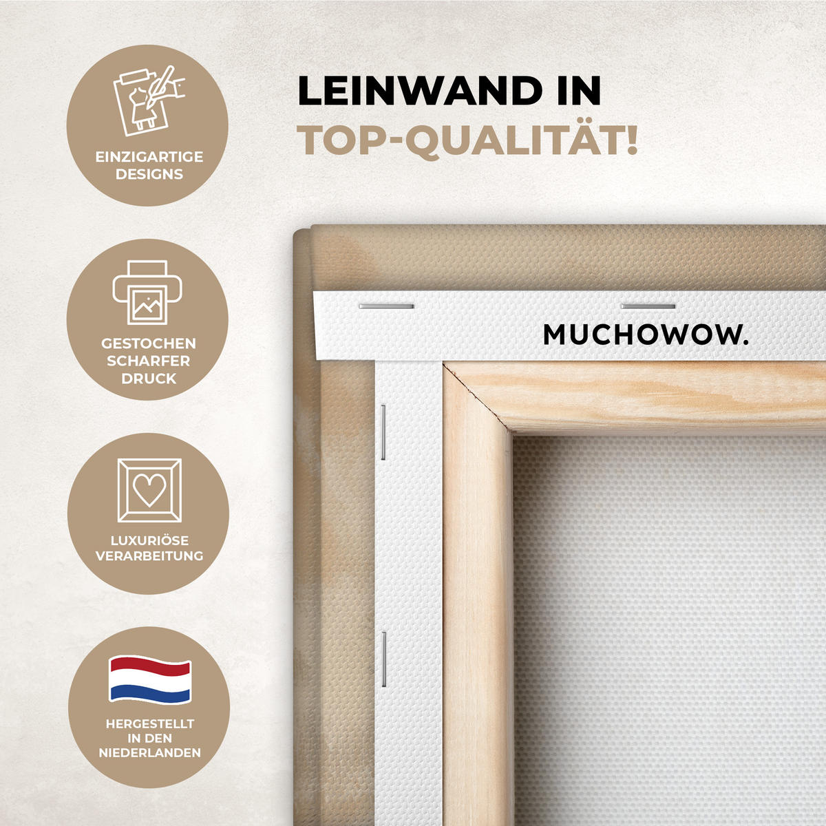 LEINWANDBILD Weihnachten - Hirsch - Geweih - Weihnachtskugel - Rentier 20x20 cm - Hellbraun, Textil (20/20cm) - MuchoWow