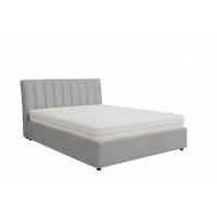 POLSTERBETT mit Bettkasten und Matratze NUBIA, Hellgrau, 180x200 cm - Hellgrau, Textil (180/200cm) - KS Home Concept