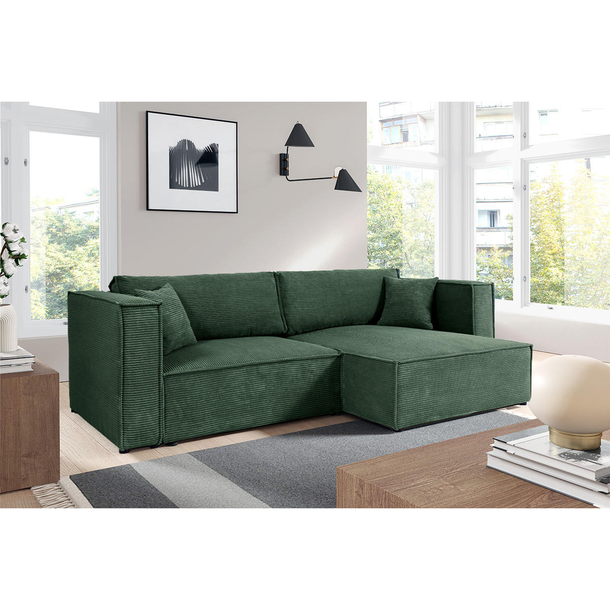 SOFA Jimmy 3 Sitzplätze Tannengrün - Grün, Holz (245/77/148cm) - Petits-meubles