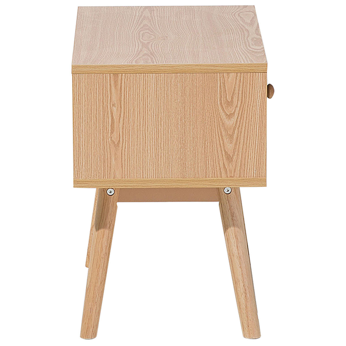 NACHTTISCH heller Holzfarbton Arvada - Hellbraun/Grau, Holzwerkstoff (40/45/30cm) - Beliani