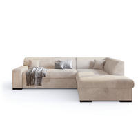 ECKSOFA mit Schlaffunktion Cordstoff MILENZO Vanille Rechts - Creme, Holz (260/175cm) - Bromarkt