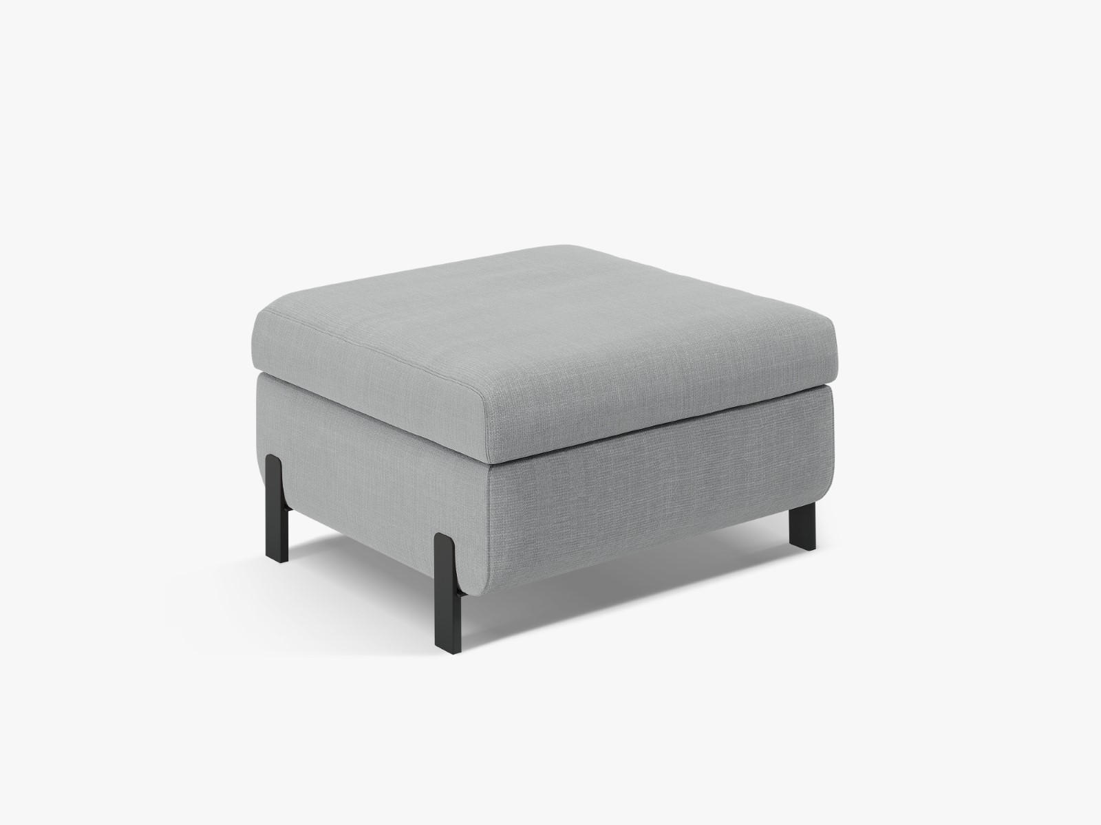POLSTERHOCKER mit Kasten Gloria aus strukturiertem Stoff hellgrau - Hellgrau, Textil (72/46/87cm) - Micadoni