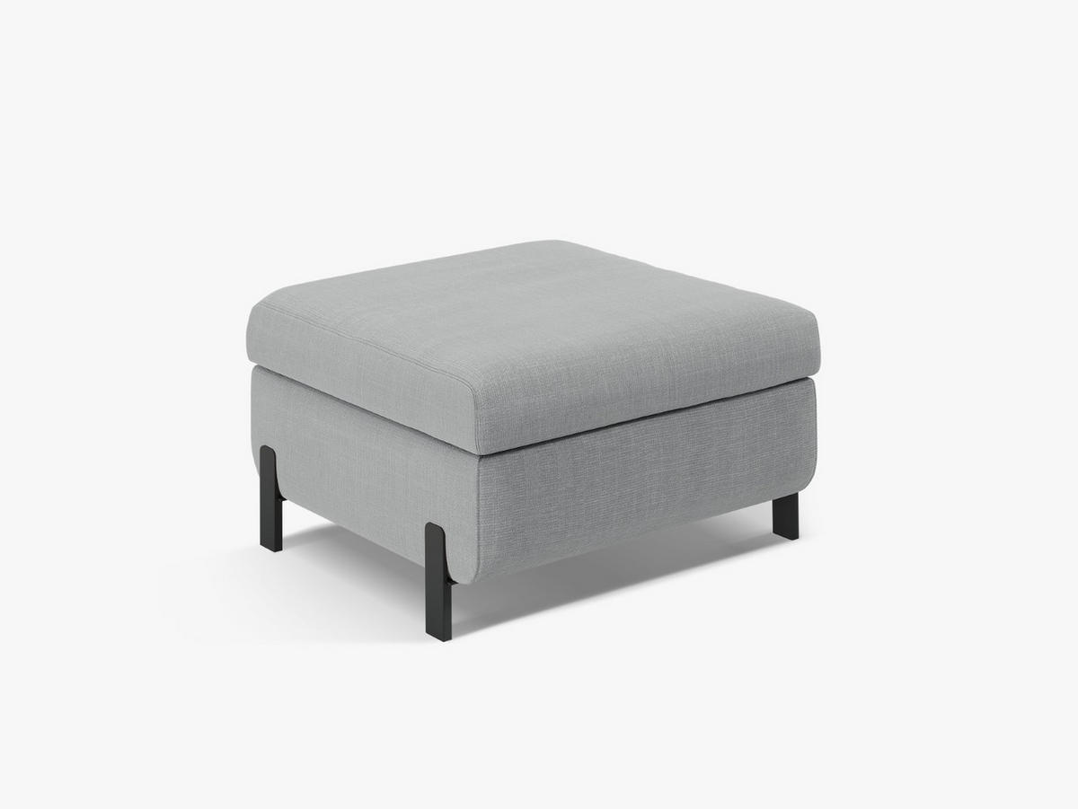 POLSTERHOCKER mit Kasten Gloria aus strukturiertem Stoff hellgrau - Hellgrau, Textil (72/46/87cm) - Micadoni