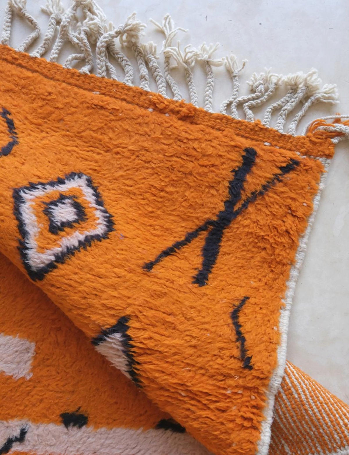 BERBERTEPPICH aus reiner Wolle 245x 285 cm - Orange, Naturmaterialien (245/285cm) - AFK Living