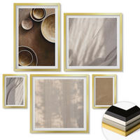 WANDBILDER 5er Set - 50x50 cm & 20x30 cm & 40x60 cm Goldrahmen - Strukturen, Texturen, Minimalismus - Goldfarben, Kunststoff (40/60cm) - ArtPrintCave